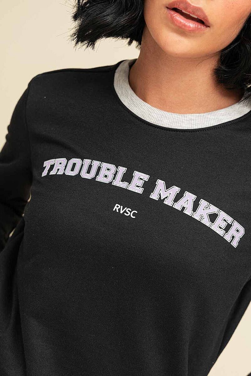 Buzo Trouble Maker pullover con contraste