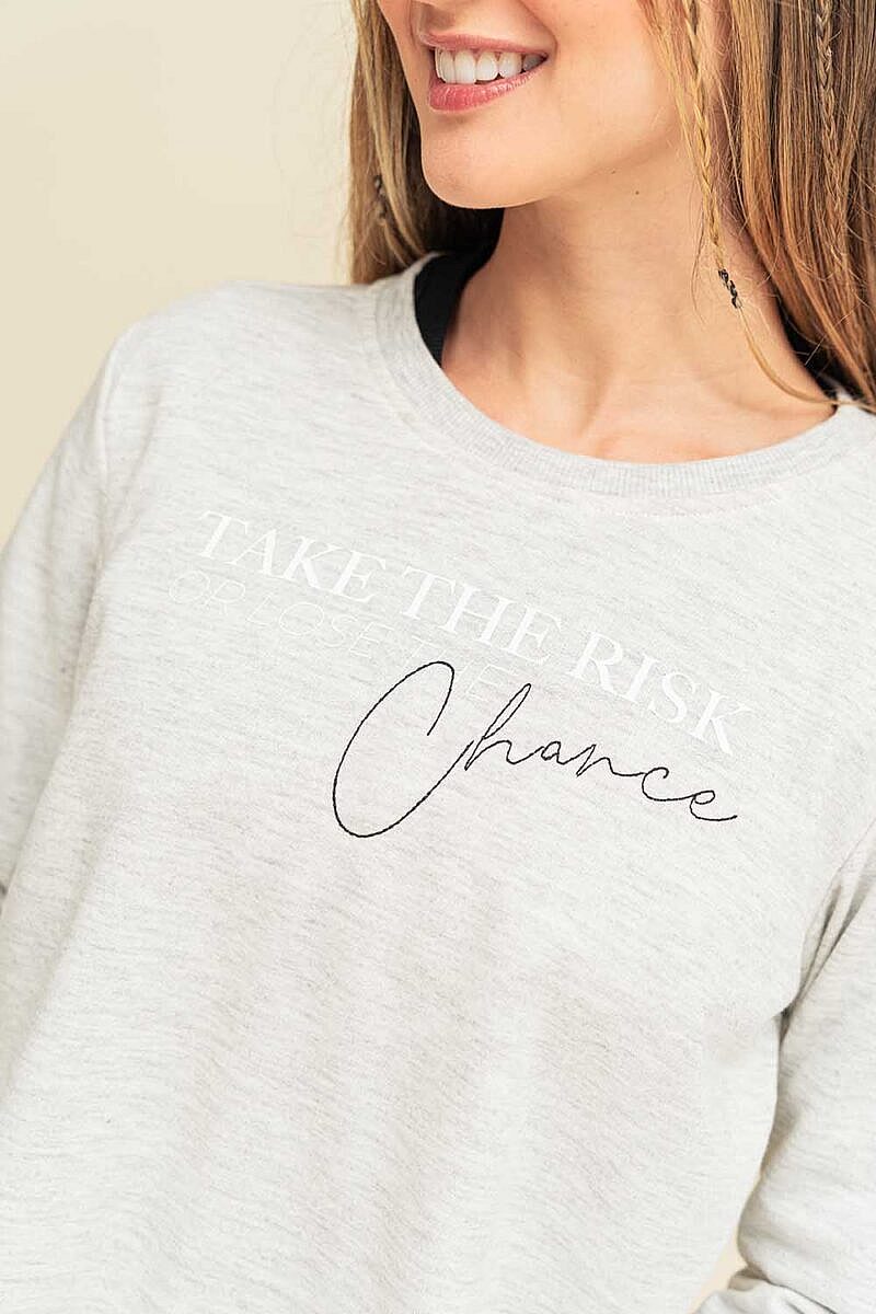 Buzo Chance pullover al corte con estampado