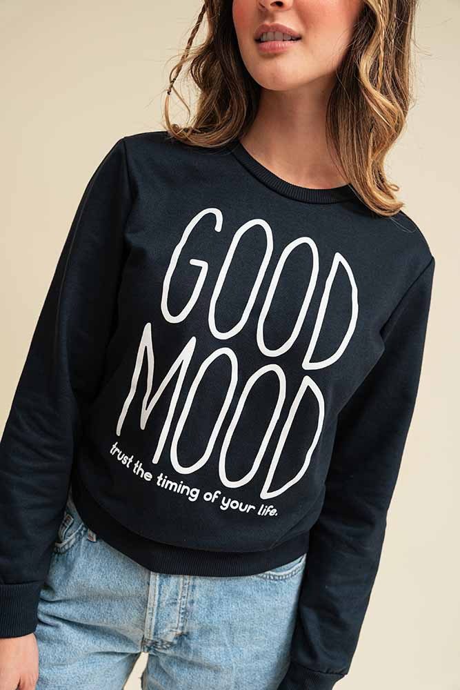 Buzo Good Mood pullover con estampado