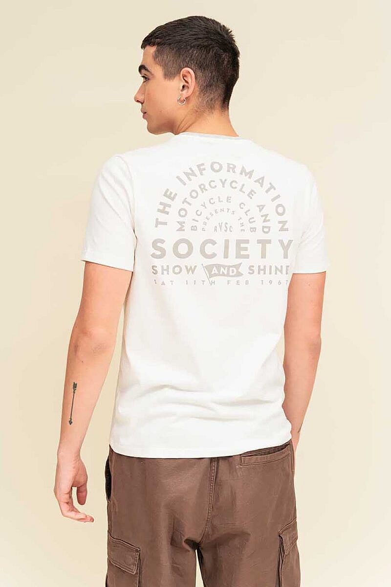 Camiseta Society manga corta con estampado en espalda